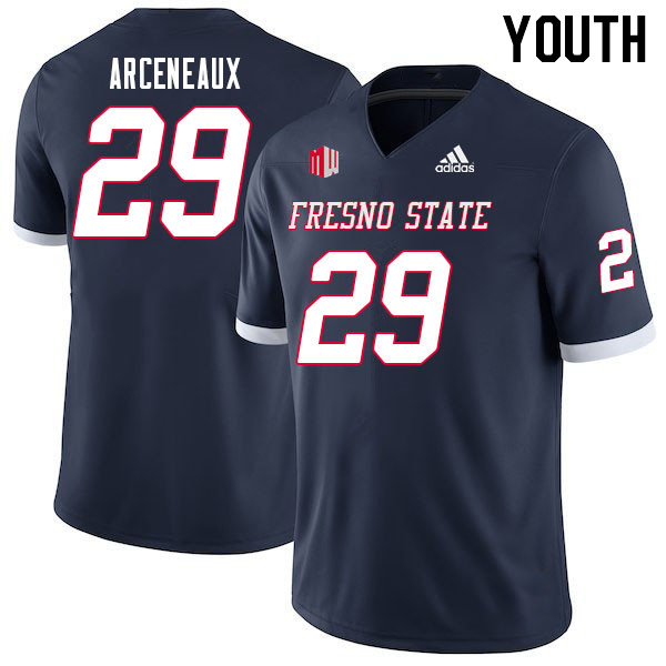 Youth #29 Johnathan Arceneaux Fresno State Bulldogs College Football Jerseys Sale-Navy - Click Image to Close